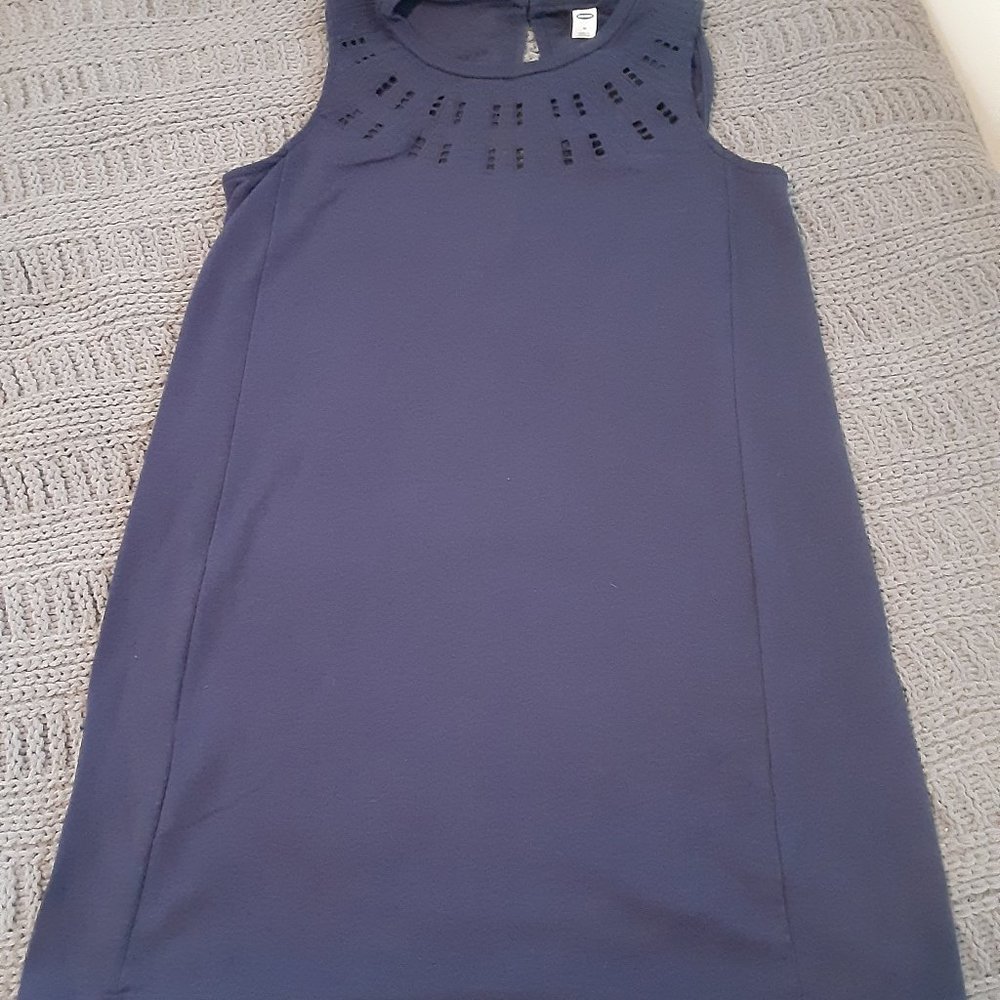 Old Navy sleeveless sweatshirt dress w cut outs blue size medium - Picture 7 of 12